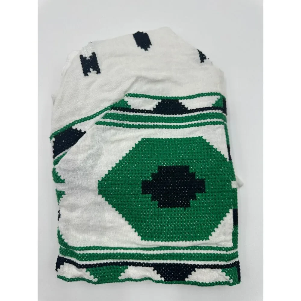 Zara Cropped Tank Top Sz 36 Geometric Tribal Hand-Woven Pattern Embroidery EUC